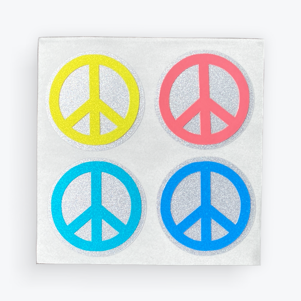 Peace sign reflective decals, cute things seattle custom decals, bumper stickers, outdoor decals, cute bike accessories