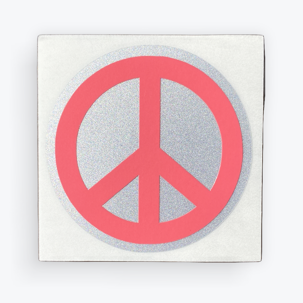 Peace sign reflective decals, cute things seattle custom decals, bumper stickers, outdoor decals, cute bike accessories