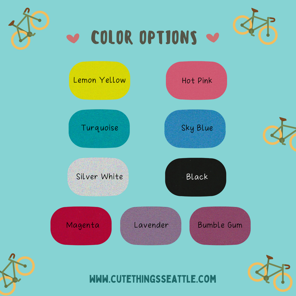 Cute Things Seattle custom bike decals, bike decals, bike accessories, bike add on